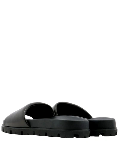 Shop Prada Logo Printed Pool Sandals In Black