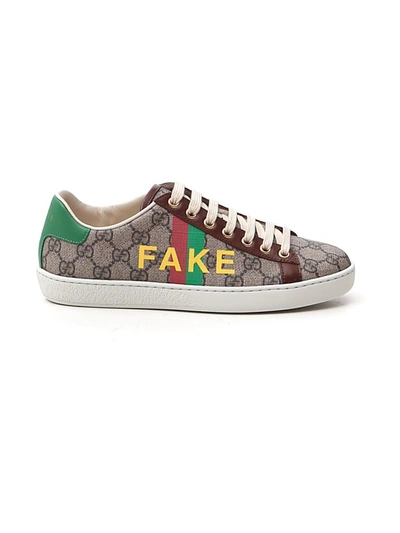 Shop Gucci Ace Logo Printed Sneakers In Multi