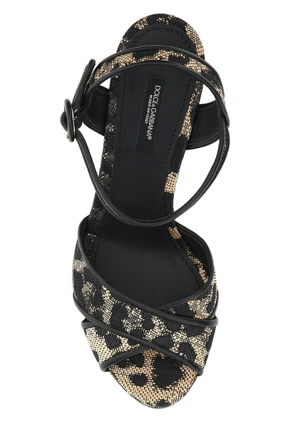 Shop Dolce & Gabbana Jacquard Wedge Sandals In Multi