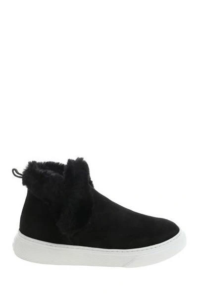 Hogan Fur Trim Slip on Sneakers In Black ModeSens