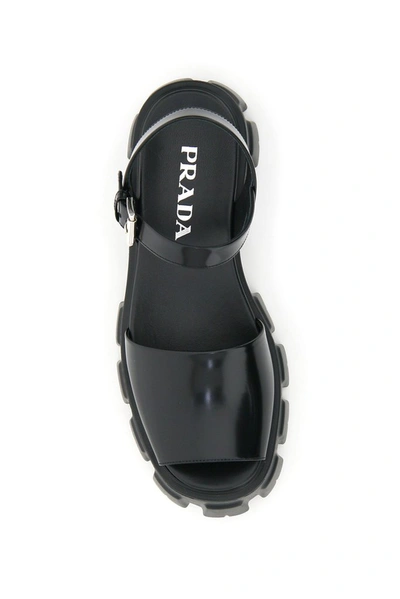 Shop Prada Monolith Chunky Platform Sandals In Black