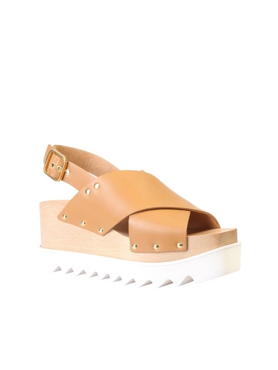 Shop Stella Mccartney Elyspe Platform Sandals In Brown