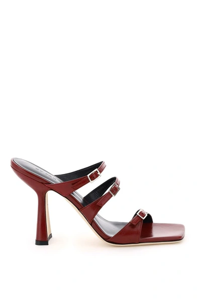 Shop By Far Malene Buckle Strap Mules In Red