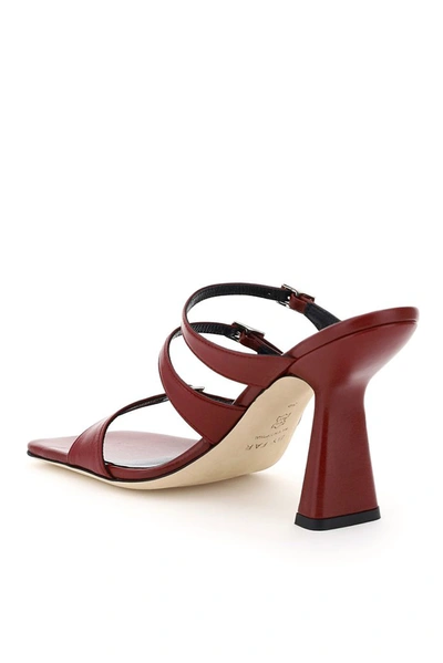 Shop By Far Malene Buckle Strap Mules In Red