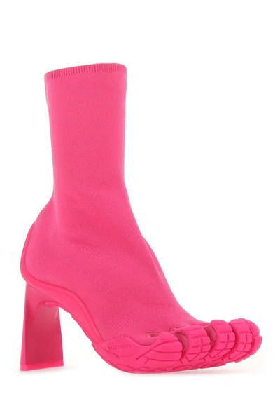 Shop Balenciaga Heeled Toe Knit Boots In Pink