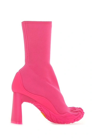 Shop Balenciaga Heeled Toe Knit Boots In Pink