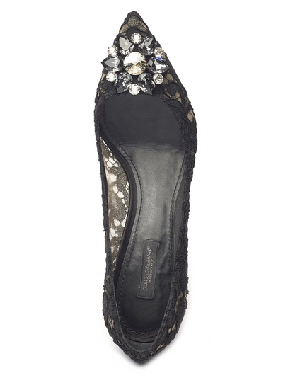 Shop Dolce & Gabbana Taormina Lace Embellished Pumps In Black