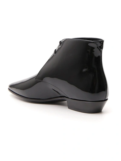 Shop Saint Laurent Jonas Laced Ankle Boots In Black