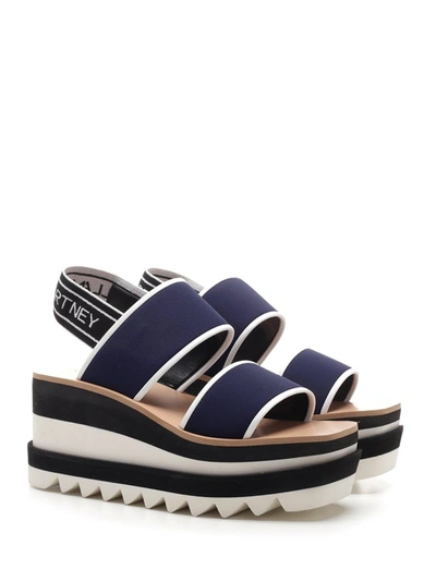 Shop Stella Mccartney Logo Strap Platform Sandals In Multi