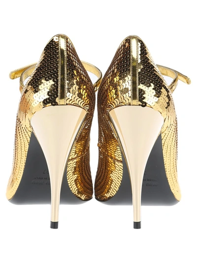 Shop Miu Miu Sequin Pumps In Gold