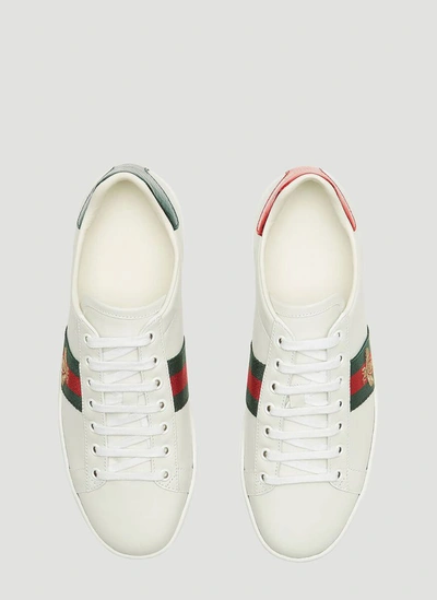 Shop Gucci Ace Embroidered Bee Sneakers In White