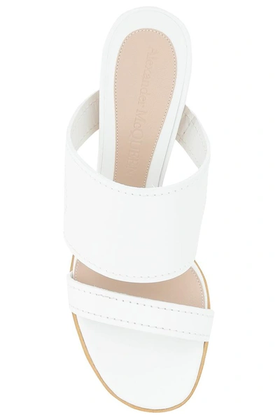 Shop Alexander Mcqueen No.13 Wedge Mules In White