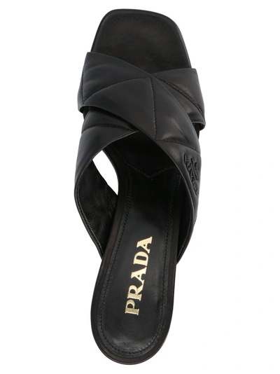 Shop Prada Crossover Sandals In Black
