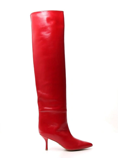 Shop Stuart Weitzman Millie Knee In Red