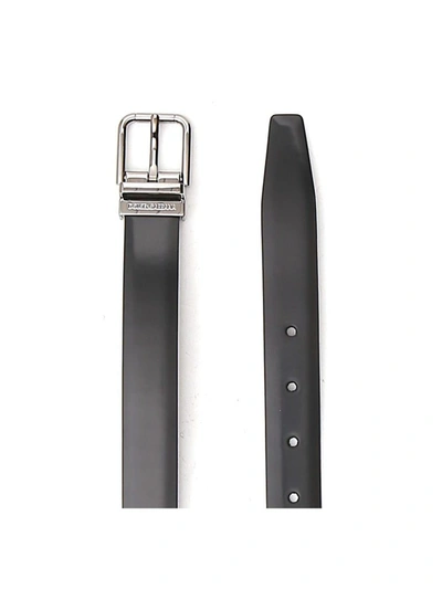 Shop Dolce & Gabbana Logo Engraved Buckle Belt In Black