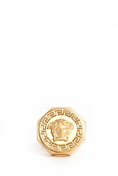 Shop Versace Greca Medusa Ring In Gold