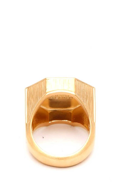 Shop Versace Greca Medusa Ring In Gold