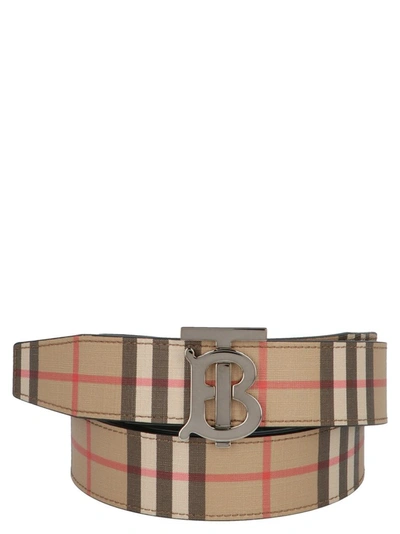 Shop Burberry Vintage Check Buckle Belt In Multi