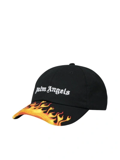 Shop Palm Angels Flames Baseball Cap In Black