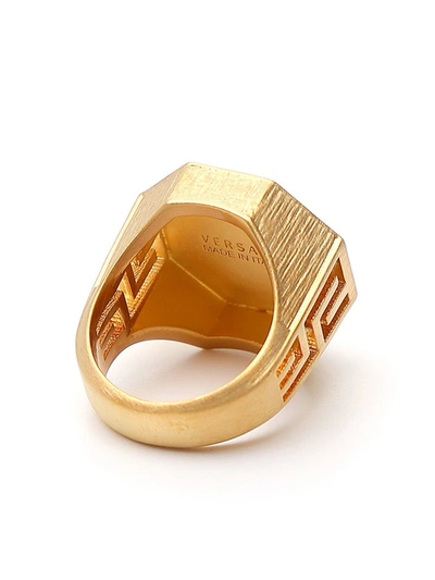 Shop Versace Greca And Medusa Ring In Gold