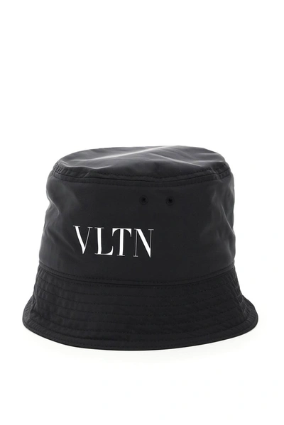 Shop Valentino Vltn Print Bucket Hat In Black