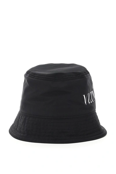 Shop Valentino Vltn Print Bucket Hat In Black