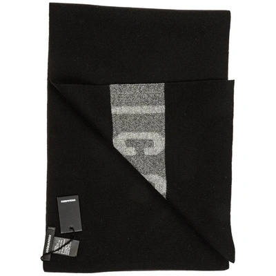 Shop Dsquared2 Icon Printed Scarf In Black