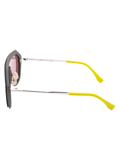 Shop Fendi Eyewear Ff Monogram Aviator Sunglasses In Gold