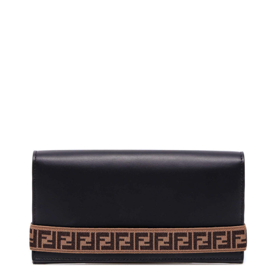 Shop Fendi Ff Logo Tape Wallet In Black