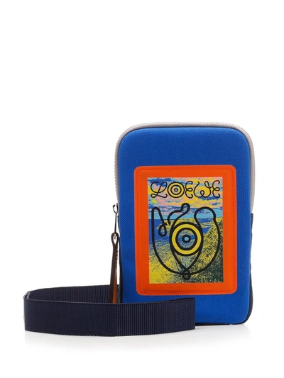 Shop Loewe Logo Printed Phone Case In Blue