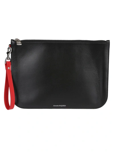 Shop Alexander Mcqueen Logo Zipped Pouch In Black