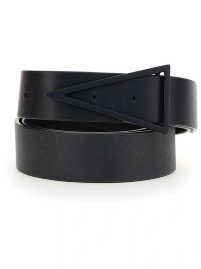 Shop Bottega Veneta Triangle Buckle Belt In Black