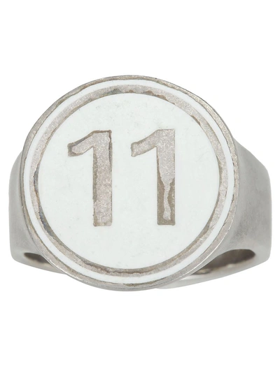 Shop Maison Margiela Number 11 Ring In Silver