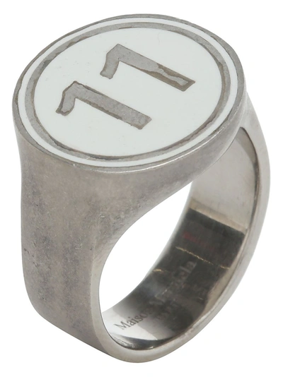 Shop Maison Margiela Number 11 Ring In Silver