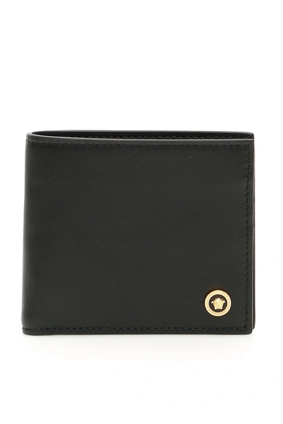 Shop Versace Medusa Logo Plaque Bifold Wallet In Black