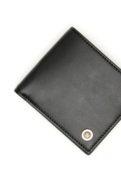 Shop Versace Medusa Logo Plaque Bifold Wallet In Black