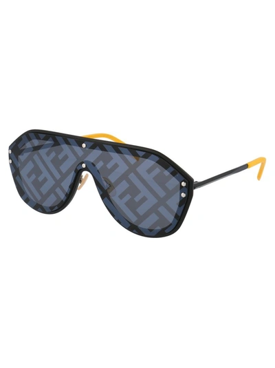 Shop Fendi Eyewear Ff Monogram Aviator Sunglasses In Multi