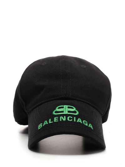 Shop Balenciaga Bb Logo Baseball Cap In Black