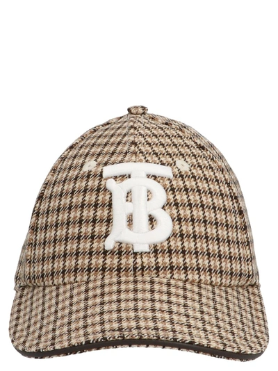 Shop Burberry Monogram Motif Houndstooth Check Baseball Cap In Multi