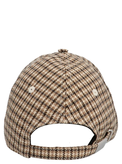 Shop Burberry Monogram Motif Houndstooth Check Baseball Cap In Multi