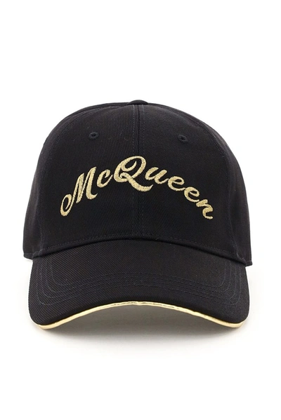 Shop Alexander Mcqueen Logo Baseball Cap In Black