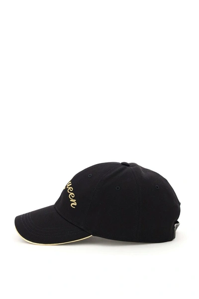 Shop Alexander Mcqueen Logo Baseball Cap In Black