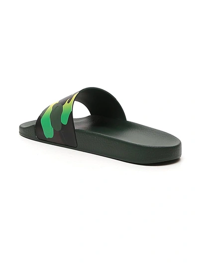 Shop Valentino Camouflage Slide Sandals In Multi