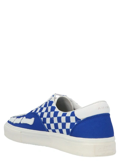 Shop Amiri Checkered Skeleton Sneakers In Blue