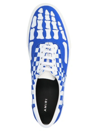 Shop Amiri Checkered Skeleton Sneakers In Blue