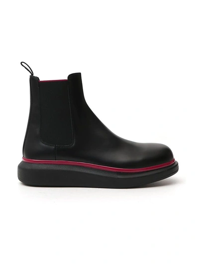 Shop Alexander Mcqueen Hybrid Chunky Sole Chelsea Boots In Black
