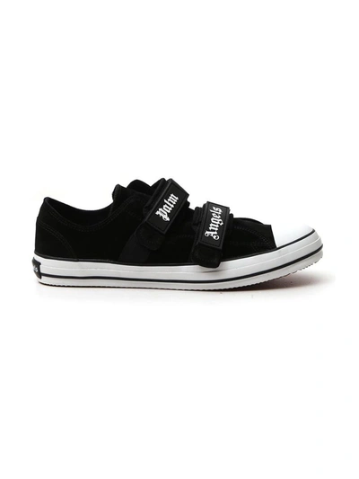 Shop Palm Angels Touch Strap Sneakers In Black