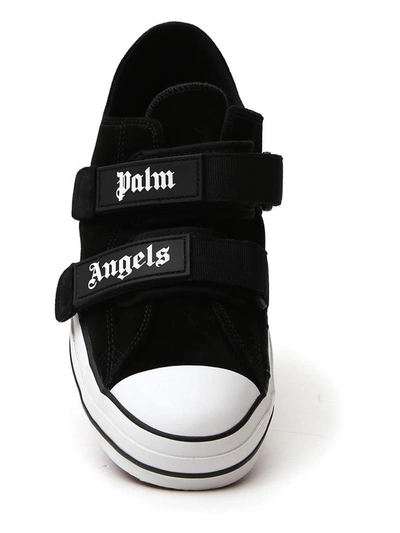 Shop Palm Angels Touch Strap Sneakers In Black