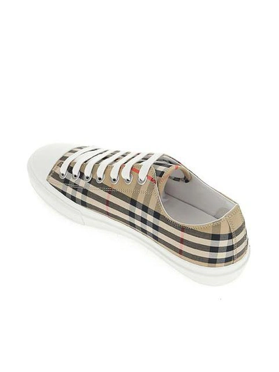 Shop Burberry Logo Print Vintage Check Sneakers In Multi