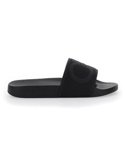 Shop Ferragamo Salvatore  Gancini Slides In Black